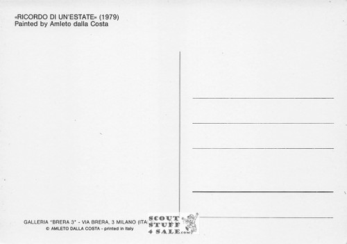 Ricordo Di Un'estate - 1979 Painting by Amleto Dalla Costa on Postcard, Italian, #DC16