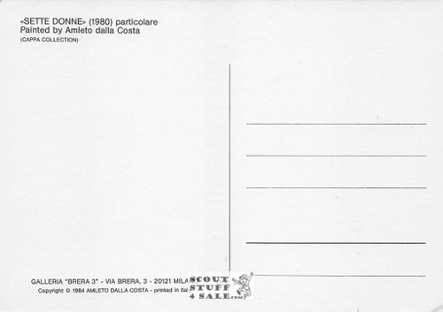 Sette Donne - 1980 Painting by Amleto Dalla Costa on Postcard, Italian, #DC55