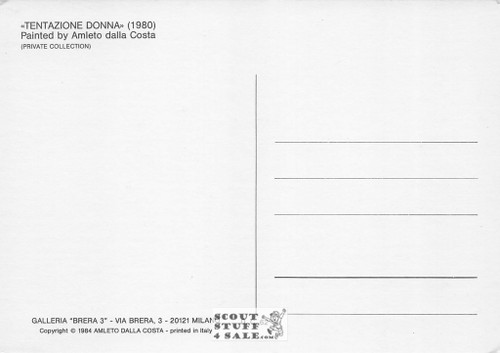 Tentazione Donna - 1980 Painting by Amleto Dalla Costa on Postcard, Italian, #DC62