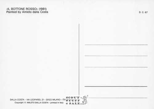 Il Bottone Rosso - 1981 Painting by Amleto Dalla Costa on Postcard, Italian, #DC67