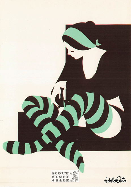 Calze A Righe - 1982 Painting by Amleto Dalla Costa on Postcard, Italian, #DC72