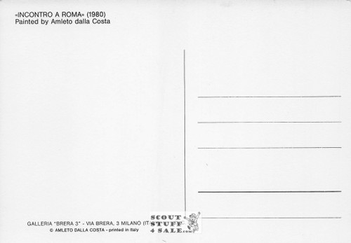 Incontro A Roma - 1980 Painting by Amleto Dalla Costa on Postcard, Italian, #DC80
