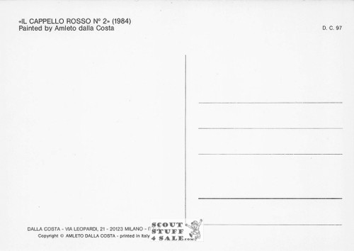 Il Cappello Rosso No 2 - 1984 Painting by Amleto Dalla Costa Postcard, Italian, #DC97