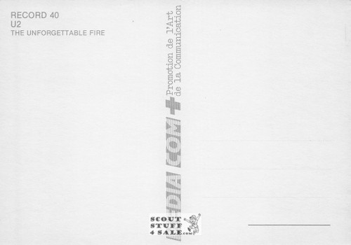 U2 The Forgettable Fire Album French Postcard, Media Comm #RECORD40