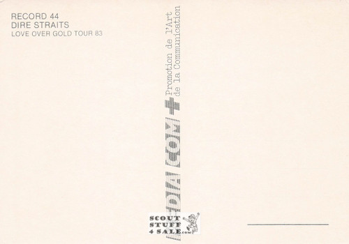 Dire Straits Love Over Fold 1983 Tour French Postcard, Media Comm #RECORD44