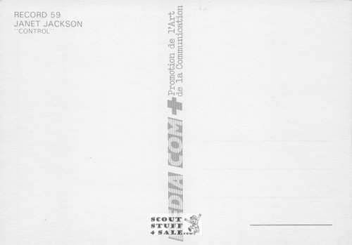 Janet Jackson Control Album French Postcard, Media Comm #RECORD59