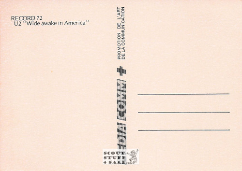 U2 Wide Awake in America Album French Postcard, Media Comm #RECORD72