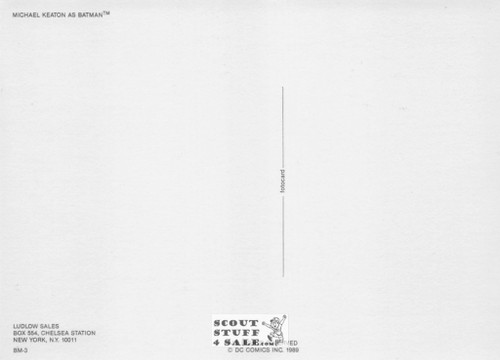 Michael Keaton as Batman, Batman Postcard, DC Comics, Ludlow Sales #BM3