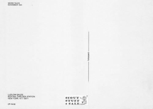 Weird Tales Magazine Cover November 1941 Postcard, Ludlow Sales #CP19