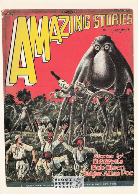 Amazing Stories Magazine Cover May 1928 Postcard, Ludlow Sales #CP21