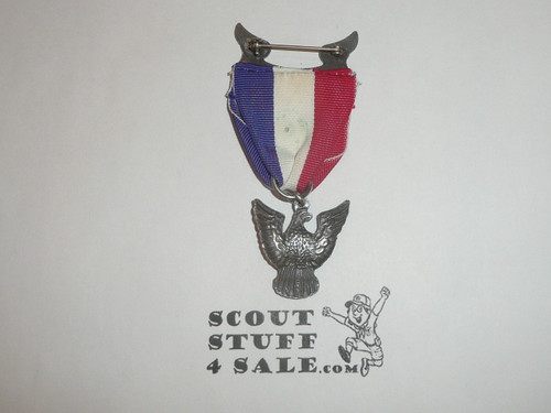 Eagle Scout Medal, Stange 4 1978-1980, STERLING, Pin hole in ribbon
