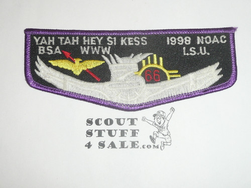 Order of the Arrow Lodge #66 Yah-Tah-Hey-Si-Kess f11 1998 NOAC Flap Patch