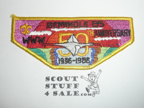 Order of the Arrow Lodge #85 Seminole s13 50th Anniversary Flap Patch