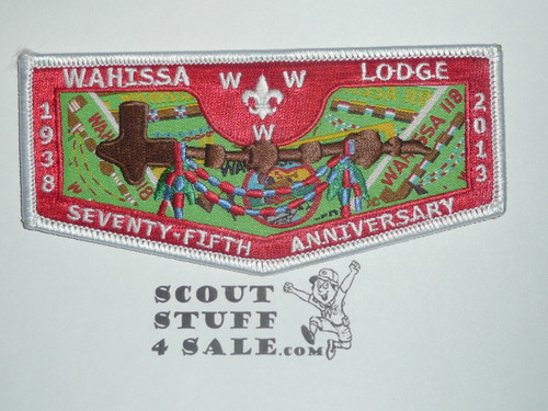 Order of the Arrow Lodge #118 Wahissa w1 75th Anniversary Woven Flap Patch - Boy Scout