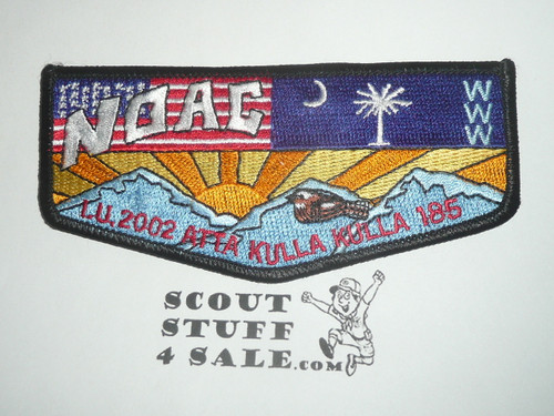 Order of the Arrow Lodge #185 Atta Kulla Kulla s24 2002 NOAC Flap Patch - Scout