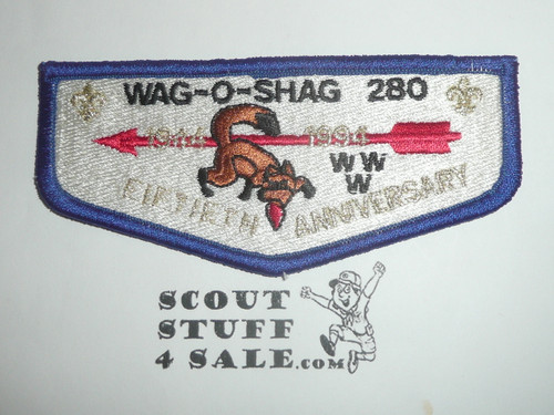 Order of the Arrow Lodge #280 Wag-O-Shag s7 50th Anniversary Flap Patch