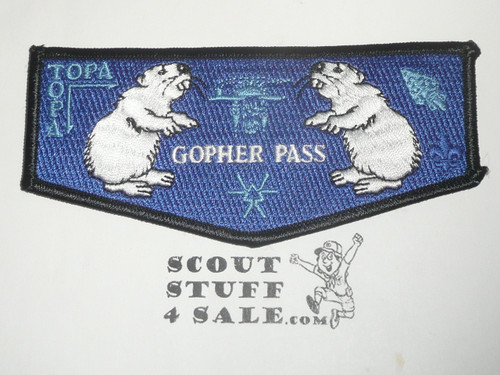 Order of the Arrow Lodge #291 Topa Topa Gopher Pass Flap Patch, navy blue