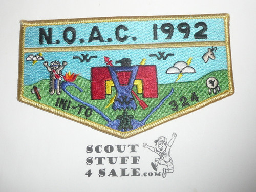 Order of the Arrow Lodge #324 Ini-To s29 1992 NOAC Flap Patch