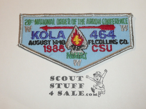 Order of the Arrow Lodge #464 Kola f1 1988 NOAC Flap Patch