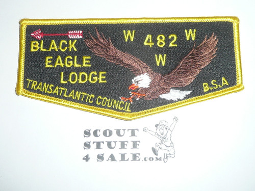 Order of the Arrow Lodge #482 Black Eagle s20 Flap Patch