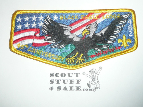 Order of the Arrow Lodge #482 Black Eagle s12 45th Anniversary Flap Patch