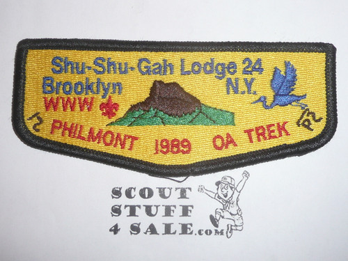 Order of the Arrow Lodge #24 Shu-Shu-Gah s14 1989 OA Pholmont Trek Flap Patch