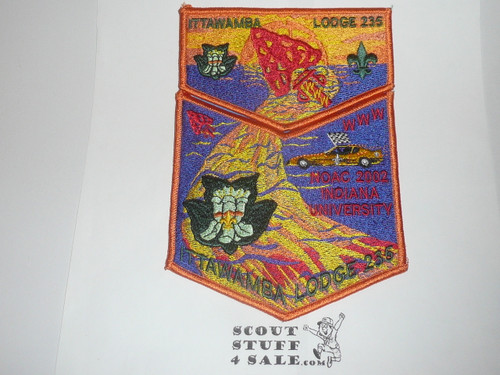 Order of the Arrow Lodge #235 Ittawamba 2002 NOAC 2-piece Flap Patch Set
