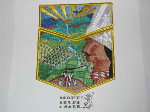 Order of the Arrow Lodge #291 Topa Topa 2006 NOAC 2-piece Flap Patch Set, yellow bdr