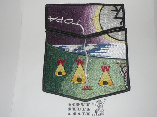 Order of the Arrow Lodge #291 Topa Topa 2009 NOAC 2 pc Flap Patch Set, Blk bdr