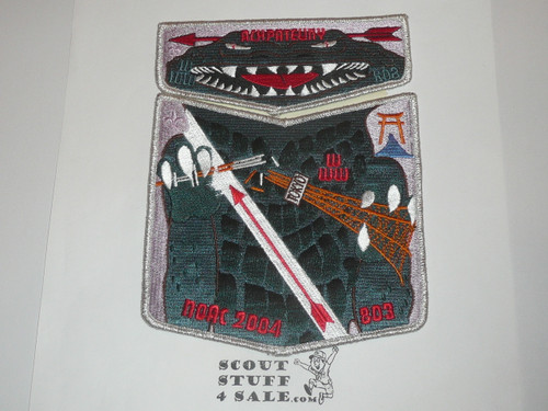 Order of the Arrow Lodge #498 Achpateuny 2004 NOAC 2-piece Flap Patch Set