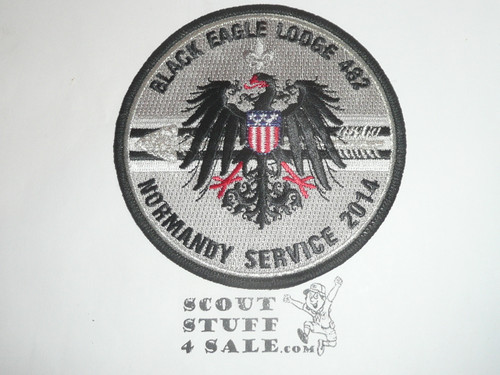 Order of the Arrow Lodge #482 Black Eagle 2014 Normandy Service Patch