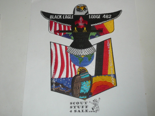 Order of the Arrow Lodge #482 Black Eagle Camp Freedom STAFF 2-piece Flap Patch Set