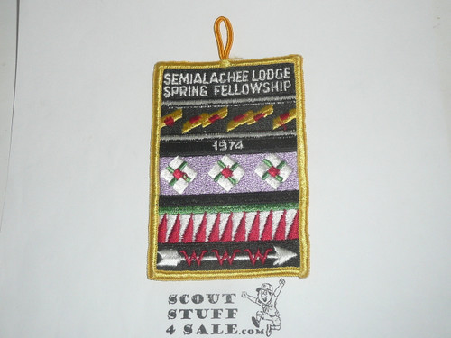 Order of the Arrow Lodge #239 Semialachee 1974 Spring Fellowship Patch