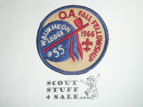 Order of the Arrow Lodge #55 Waukheon 1966 Fall Fellowship Patch