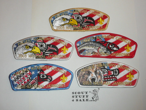 2005 National Jamboree JSP - Pacific Harbors Council, set of 5