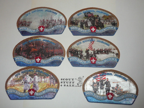2013 National Jamboree JSP - New Birth of Freedom Council, complete set with Jacket Patch