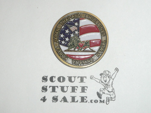 Far East Council Iwo Jima Enameled Challenge Coin / Token