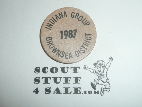 Wood Badge Gilwell Reunion 1987 Indiana Group Wooden Nickel