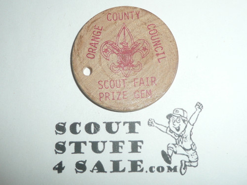 Orange County Council 1986 Scout Fair Boy Scout Wooden Nickel