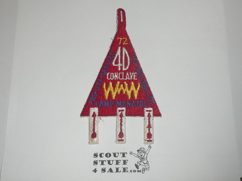 Area 4D Order of the Arrow Conclave Patch, 1972, Camp Manatoc