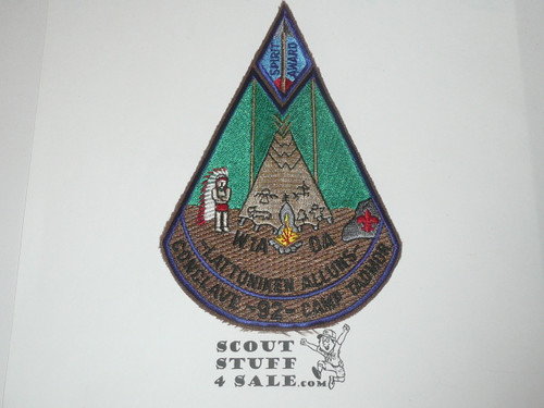 Section W1A Order of the Arrow Conclave Patch, 1992, Camp Tadmor, with Spirit Award