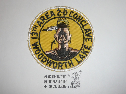 Order of the Arrow Area 2-D Conference Patch, 1963, Woodworth Lake