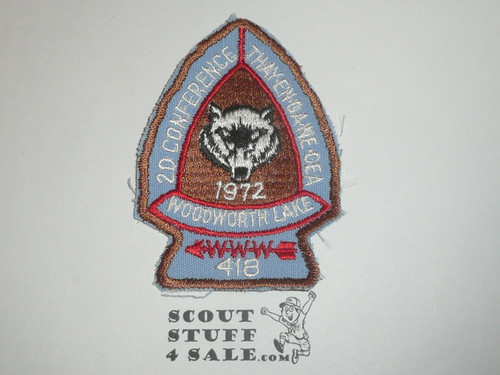 Order of the Arrow Area 2-D Conference Patch, 1972, Woodworth Lake
