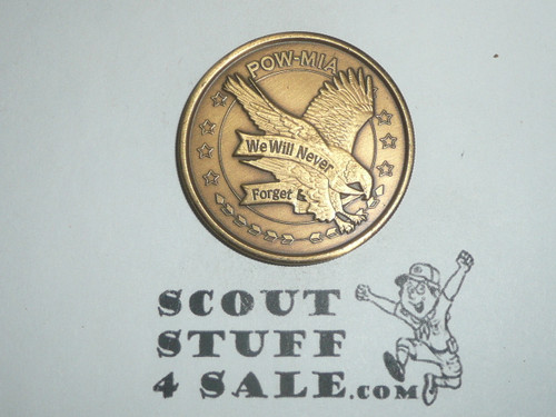 POW MIA Veteran Challenge Coin / Token, We will Never Forget