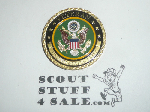 Army Veteran Challenge Coin / Token, Department of the Army, Colorful