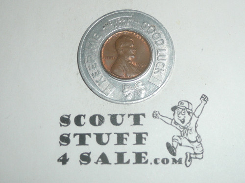 City of Wichita Good Luck Token with 1956 D Wheat Penny in the center