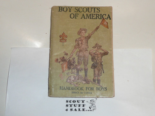 1919 Boy Scout Handbook, Second Edition, Twenty-first Printing, minimal spine and cover wear
