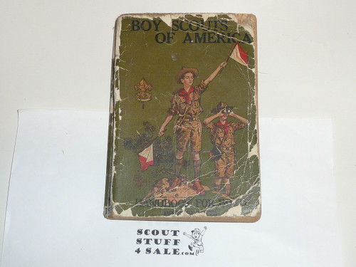 1925 Boy Scout Handbook, Second Edition, Thirty-third Printing, spine and cover wear