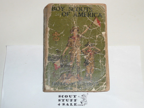 1925 Boy Scout Handbook, Second Edition, Thirty-second Printing, wear to spine and cover
