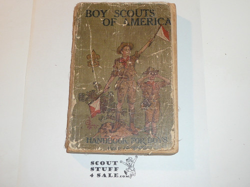 1922 Boy Scout Handbook, Second Edition, Twenty-fifth Printing, considerable spine and cover wear